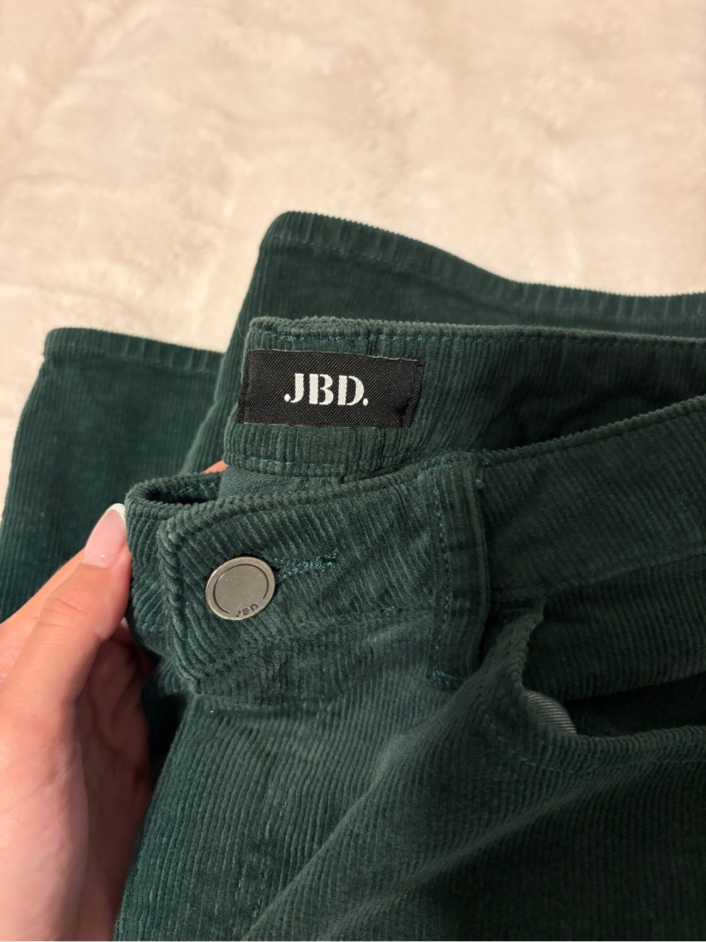 Wide Leg Corduroy Pants in Forest Green - Picture 4 of 5